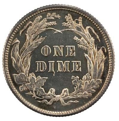 Barber Dime obverse and reverse
