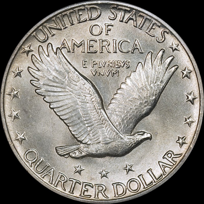 Standing Liberty Quarter obverse and reverse
